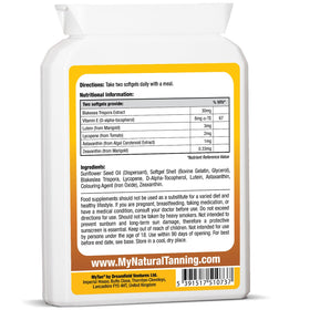 MyTan Boost bottle close-up showing copper and L-tyrosine support