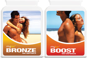 MyTan ultimate pack front box showing both bottles and benefits