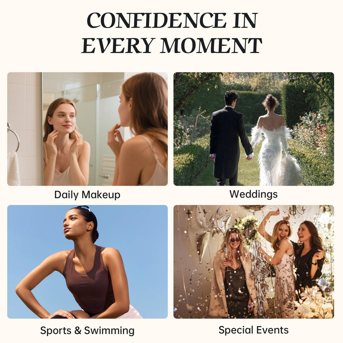 MyTend on model at photoshoot showing camera-ready coverage and confidence