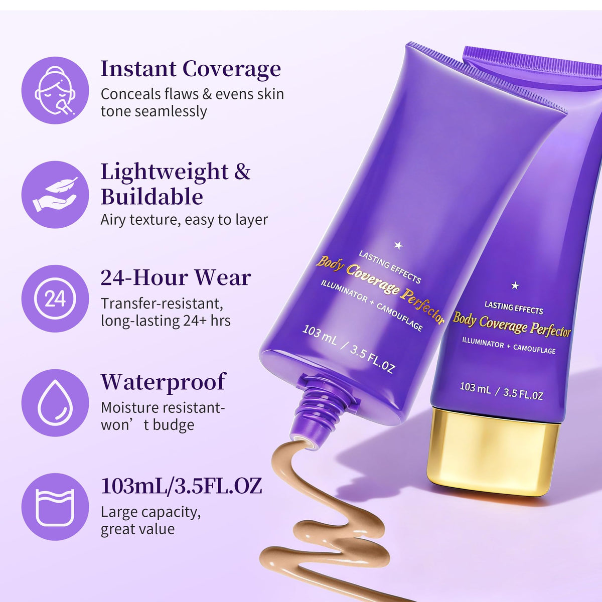 MyTend cream texture close-up highlighting blendable, lightweight coverage benefit