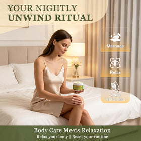 MythosFlow nighttime bathroom routine scene showing relaxation and calming lavender scent