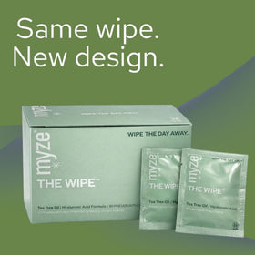 Myze The Wipe close-up of open wipe texture showing soft fabric for gentle cleansing