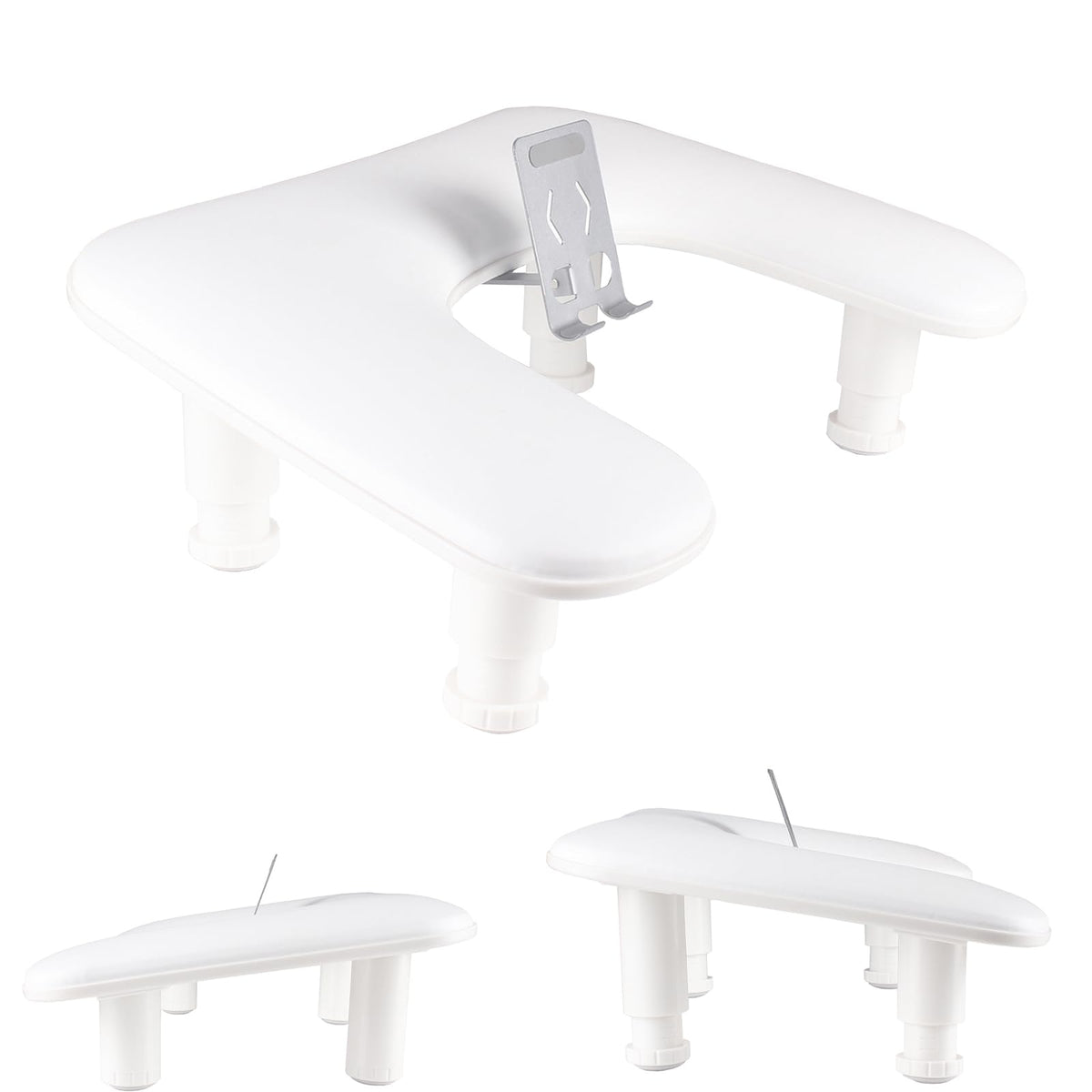 MZCMSL front view arm rest showing sleek white cushion and stable base for comfort
