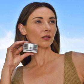 N1O1 on a vanity with mirror showing everyday skincare routine benefit