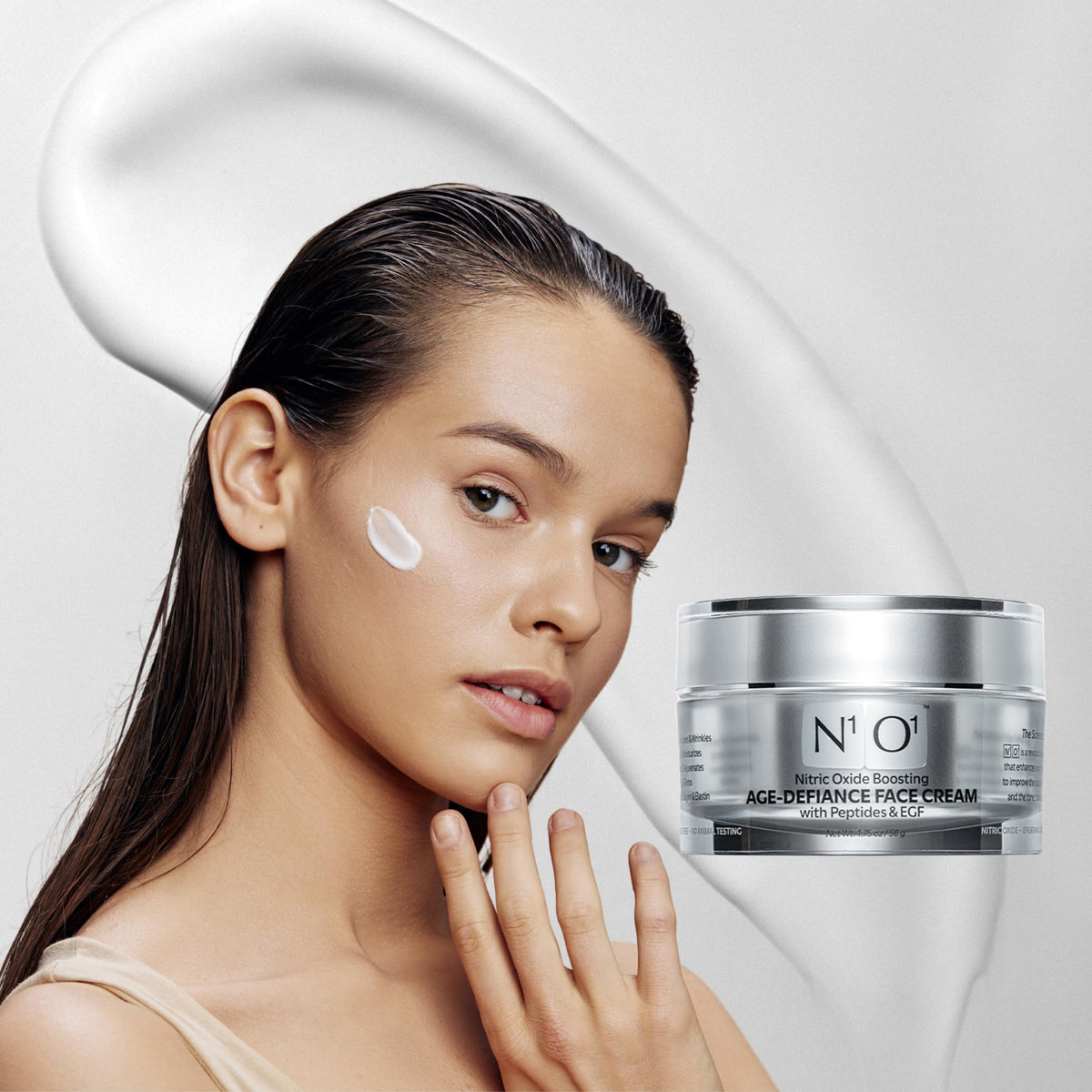 N1O1 on bedside table for nighttime skincare promoting nightly renewal