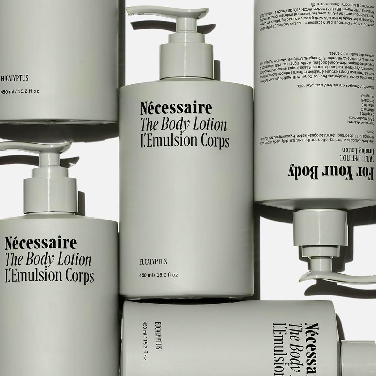 Nécessaire pump detail demonstrating easy dispensing and hygiene benefit