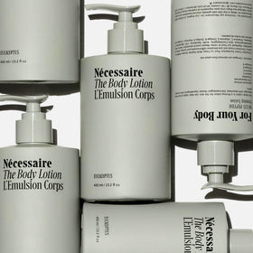 Nécessaire pump detail demonstrating easy dispensing and hygiene benefit