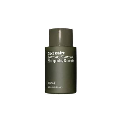 Nécessaire front bottle shot showing clean design and rosemary benefit