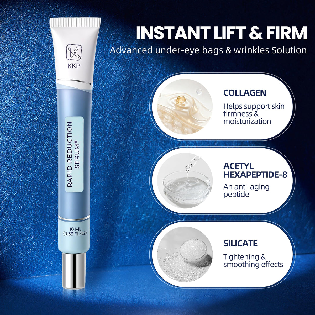 Nabevin KKP pro brush included for precise, even eye-area application