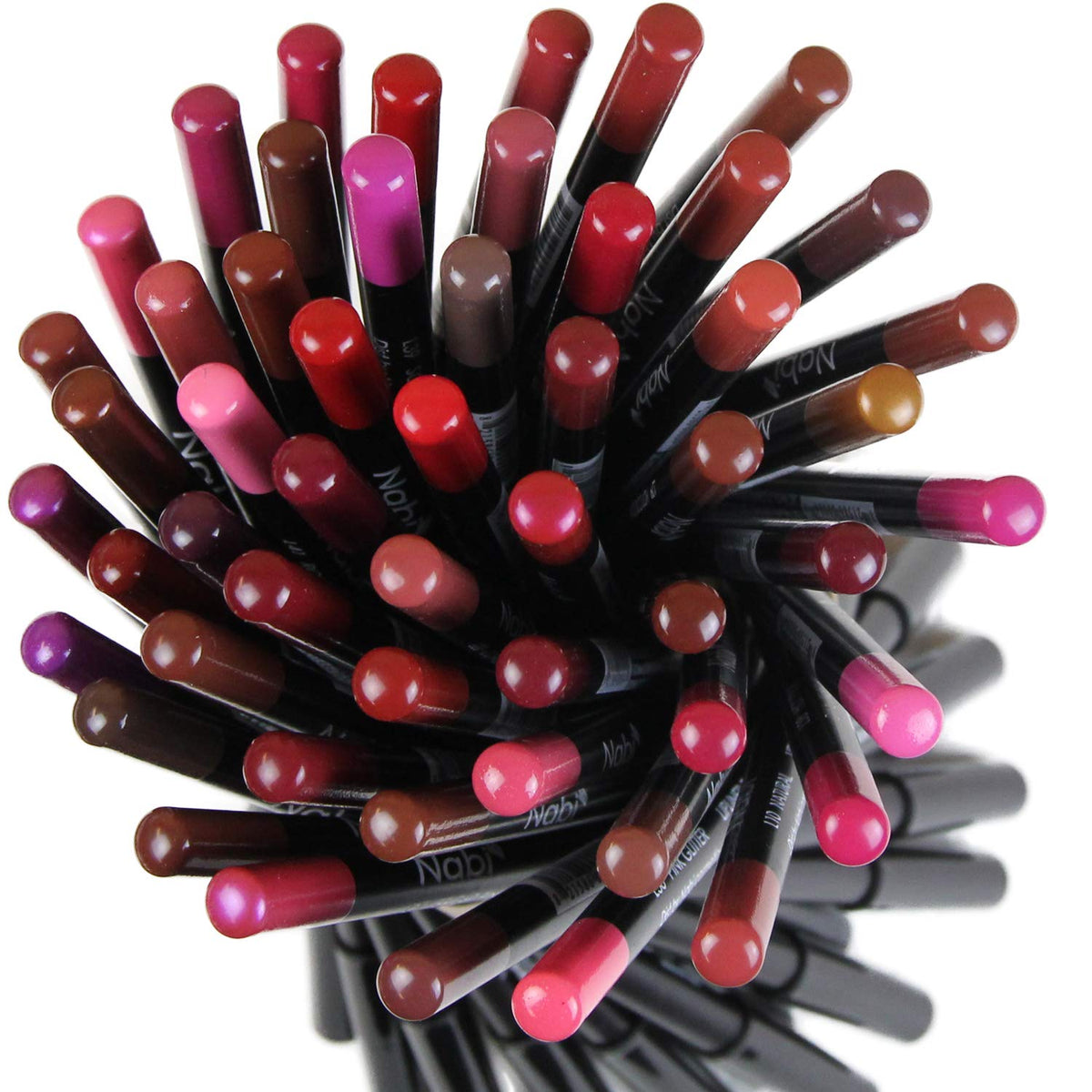 Nabi color fan of assorted lip liner shades for matching tones