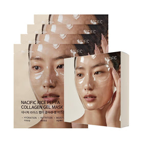 NACIFIC front packaging showing the 4EA set and clear hydrogel masks for travel convenience
