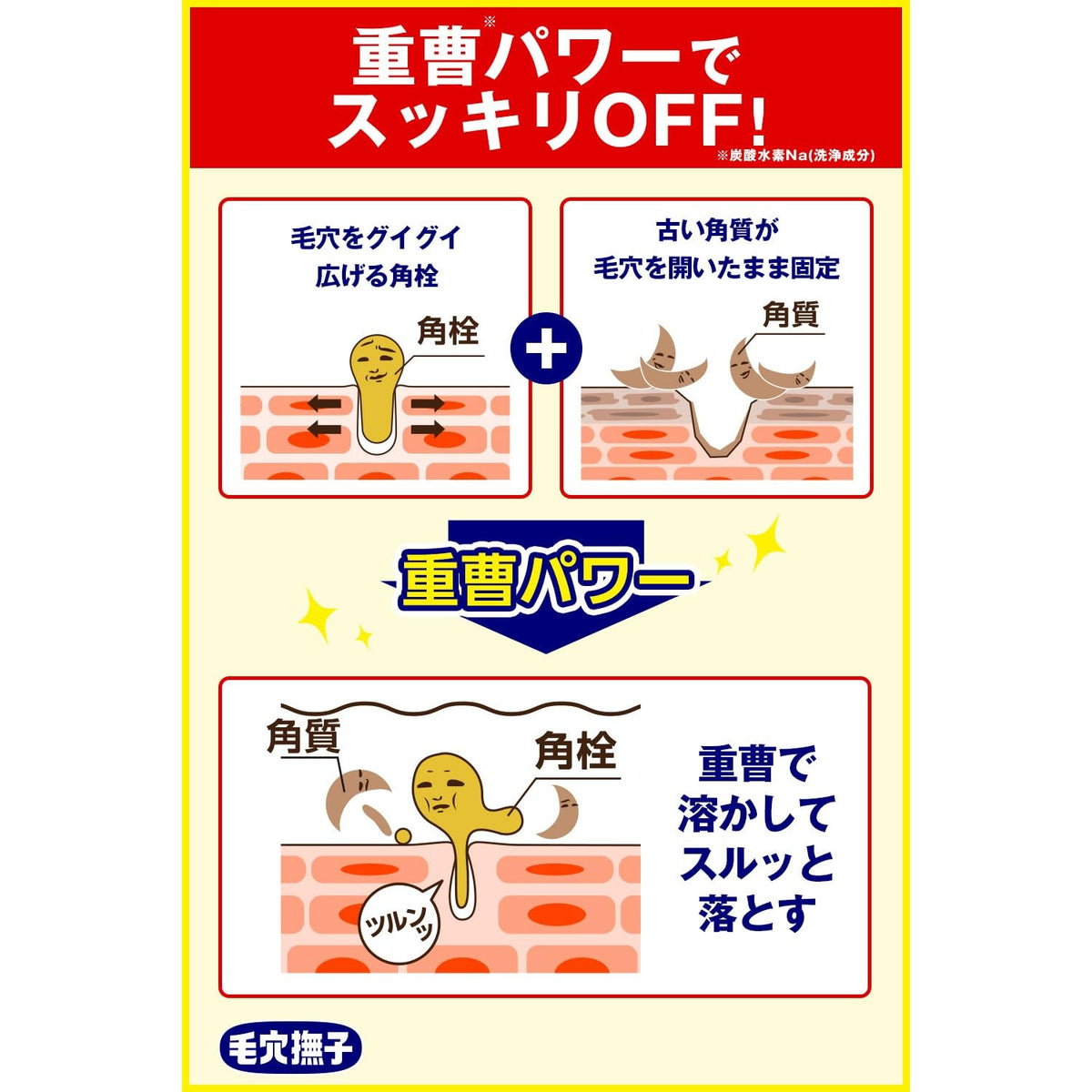 毛穴撫子 foam dispensed in hand, demonstrates soft lather and easy application