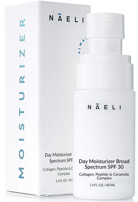 NAELI front packaging showing SPF 30 and lotion benefits