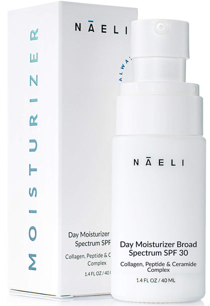 NAELI front packaging showing SPF 30 and lotion benefits