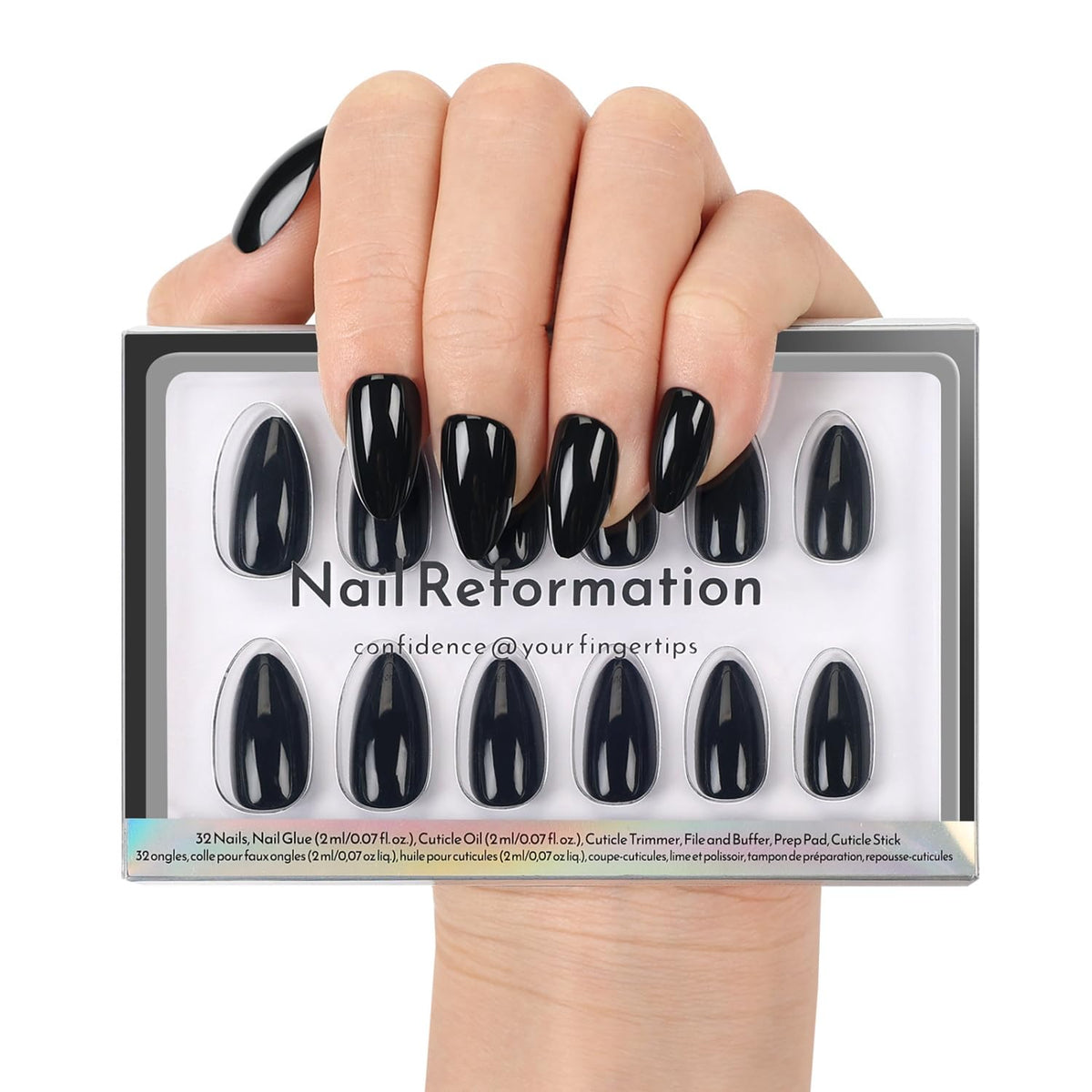 Nail Reformation front packaging showing complete 32-piece kit benefits