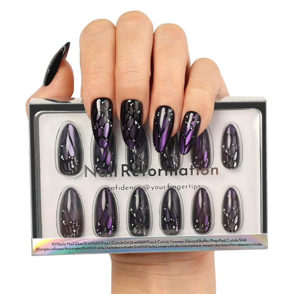 Nail Reformation front packaging showing Purple Mariposa kit and benefits