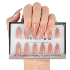 Nail Reformation front packaging showing complete press-on nail kit benefit convenience