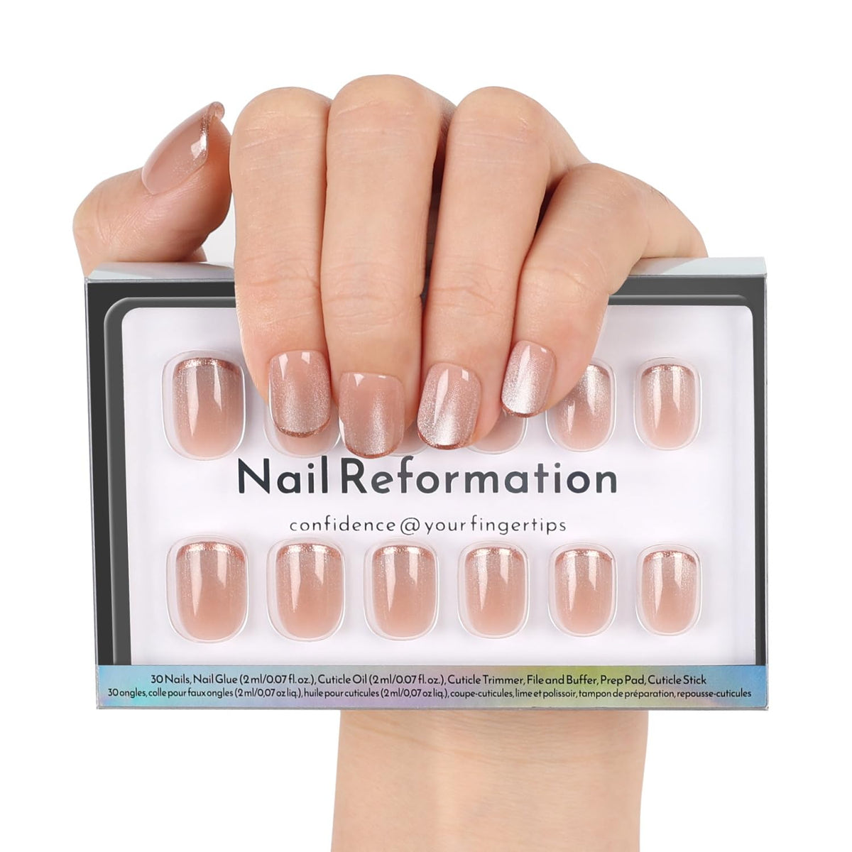 Nail Reformation front packaging showing kit and 30 nails for ready-to-wear convenience