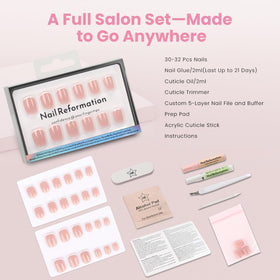 Nail Reformation back label and tools benefit: full instructions and accessories