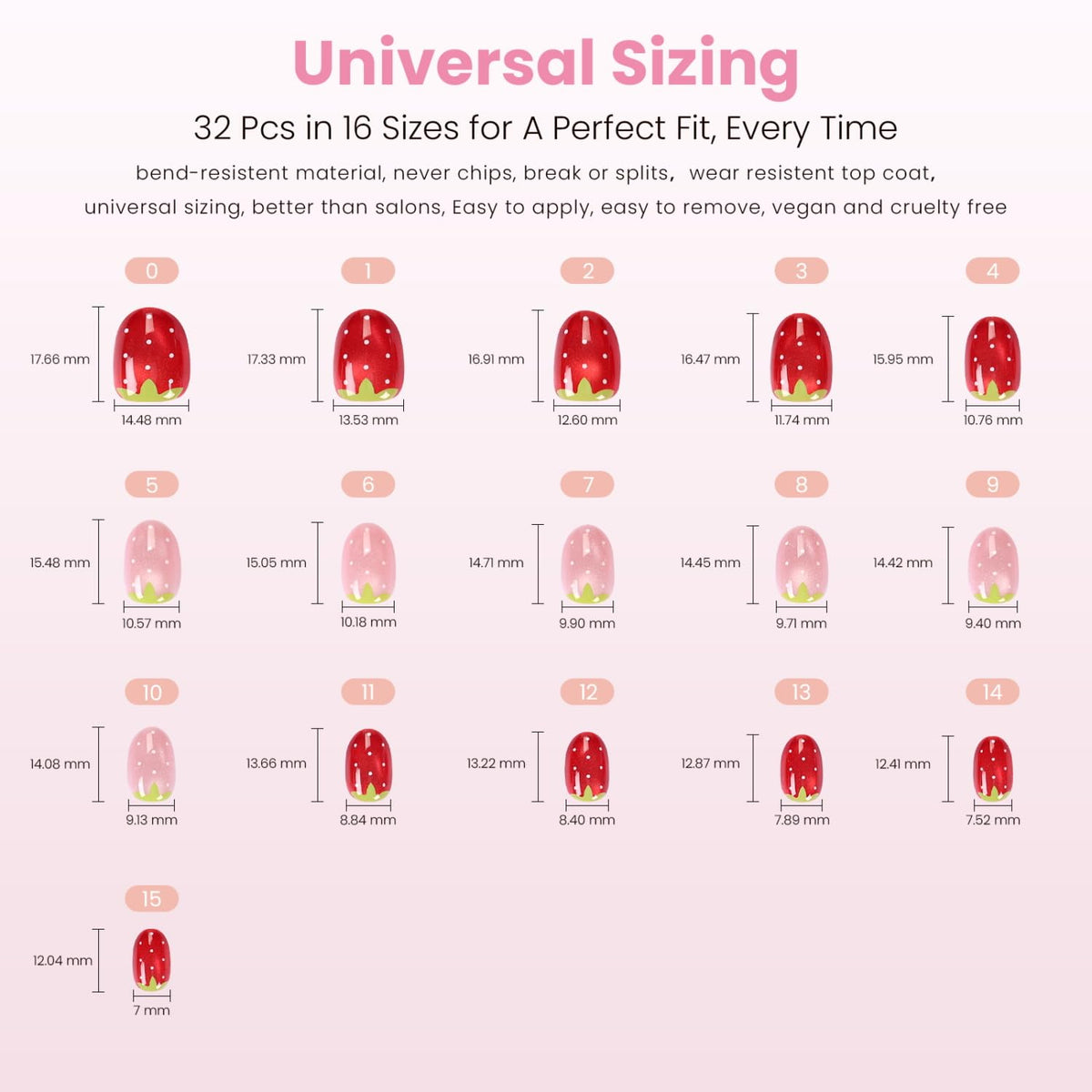 Nail Reformation in hand scale comparison to show extra-short round length