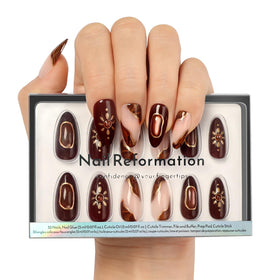 Nail Reformation front packaging showing Sun Stone kit, instant salon nails benefit