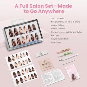 Nail Reformation nails beside ruler for scale, clarifies true medium almond size benefit