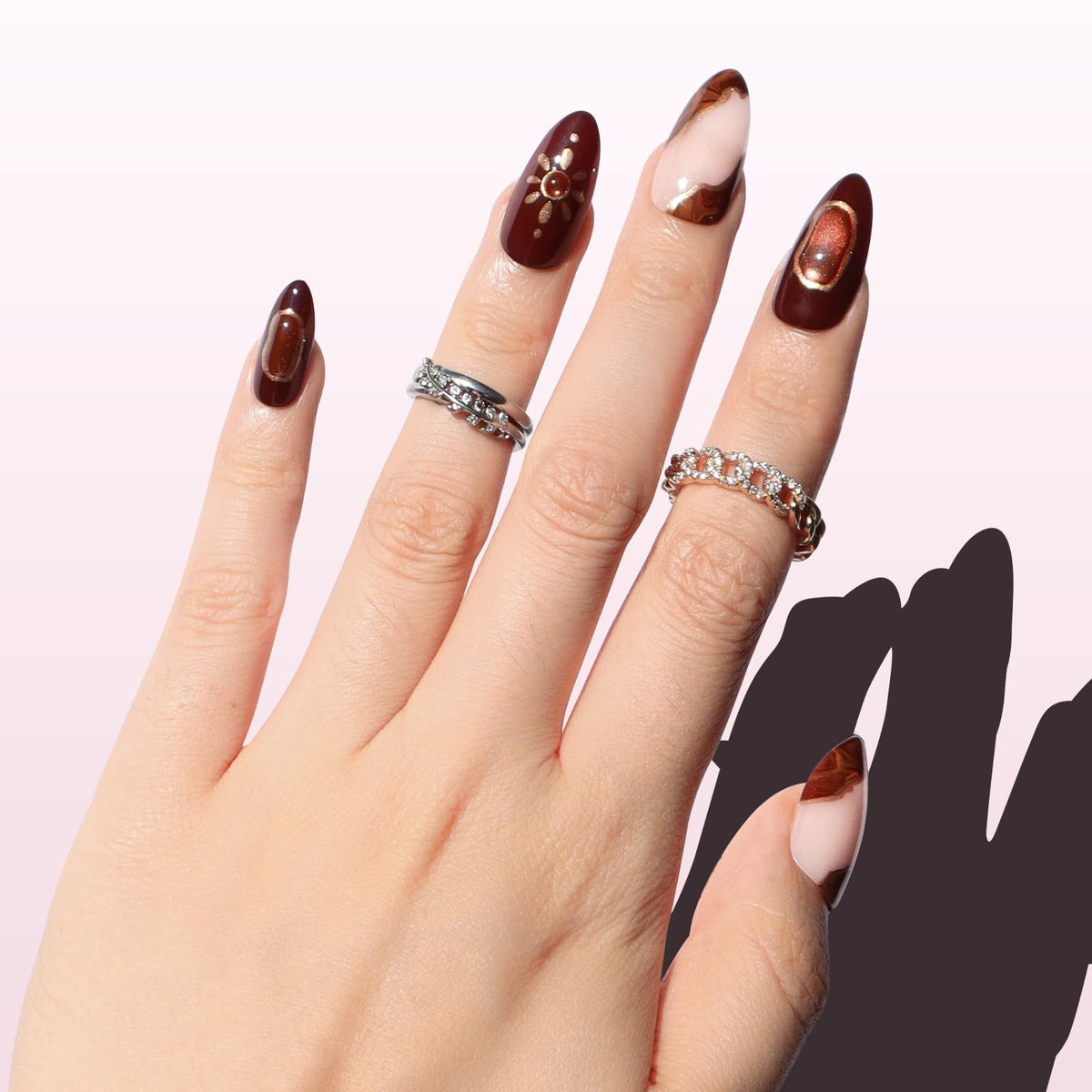 Nail Reformation side profile showing C-curve, ensures snug secure fit benefit