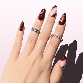 Nail Reformation side profile showing C-curve, ensures snug secure fit benefit