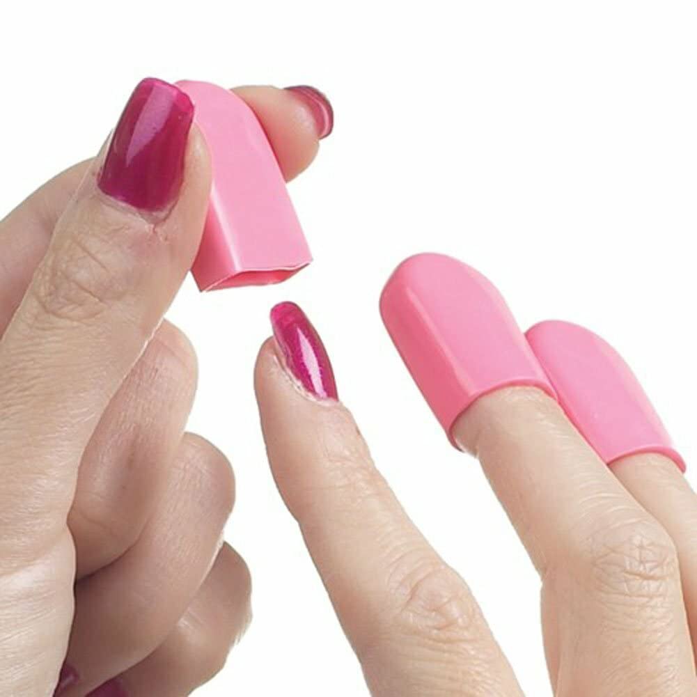 Nail Savers finger tips on hand preventing polish smudges during tanning