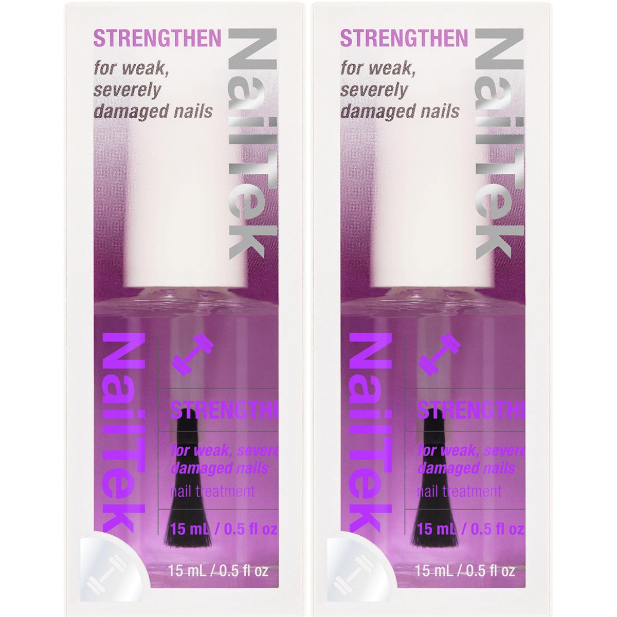 Nail Tek front packaging showing bottle and brush for visible repair