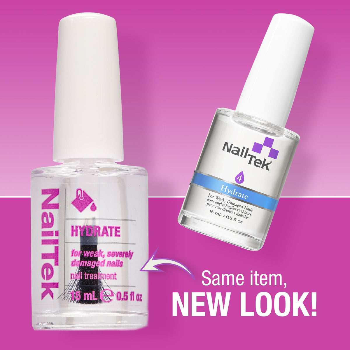 Nail Tek brush open showing applicator tip for controlled, even product application