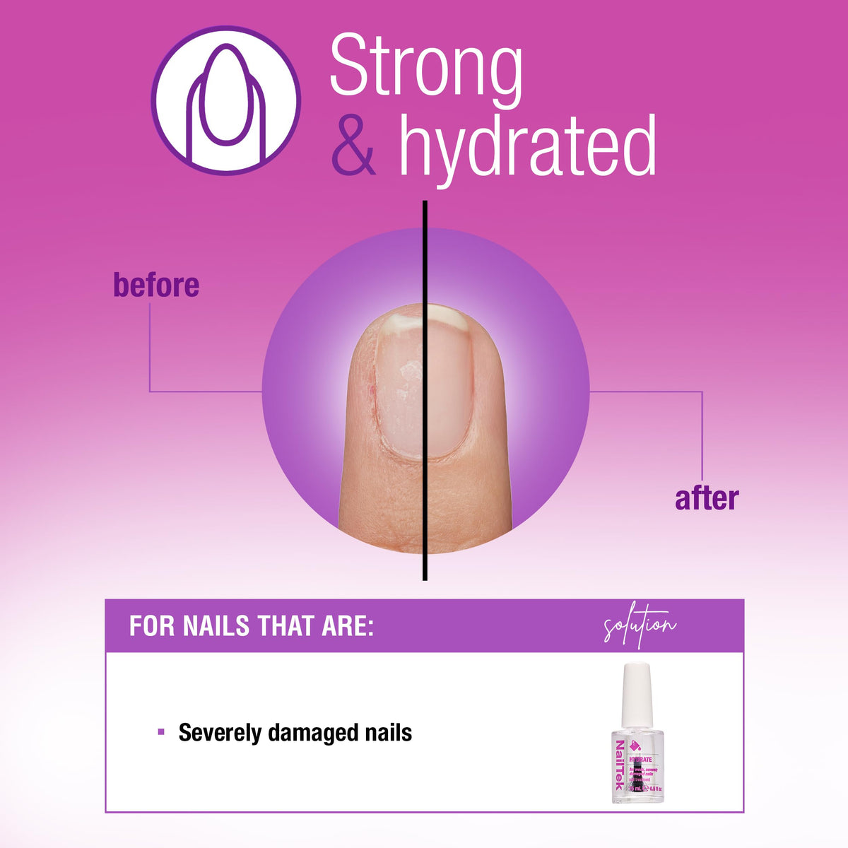 Nail Tek close-up of formula texture demonstrating smooth, lightweight hydration