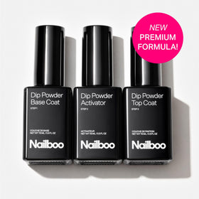 Nailboo bottles close-up highlighting bottle design and easy-grip caps for precise application