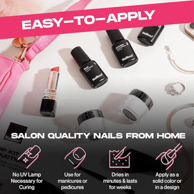 Nailboo file buffer and replacement brushes shown for precise shaping and prep