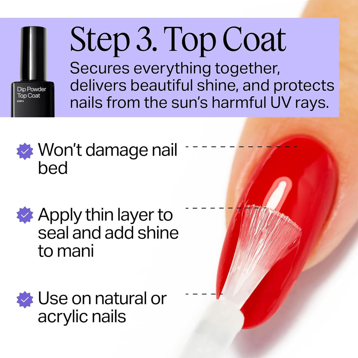 Nailboo finished nails with glossy shine demonstrating high-gloss protective top coat result