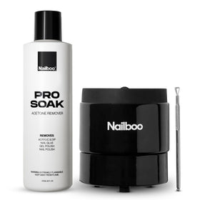 Nailboo front packaging showing kit contents and benefit of salon-style removal