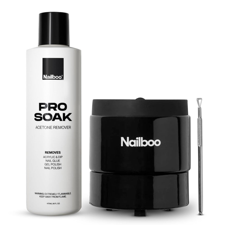 Nailboo front packaging showing kit contents and benefit of salon-style removal