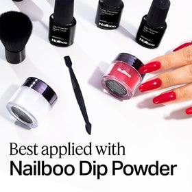 Nailboo labels and ingredient area close-up showing product info and safe usage guidance