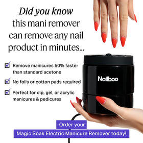 Nailboo lifestyle scene of at-home manicure setup for easy, salon-inspired results