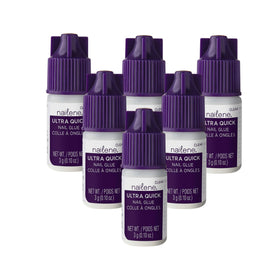 Nailene value pack front view showing six clear glue tubes and benefits