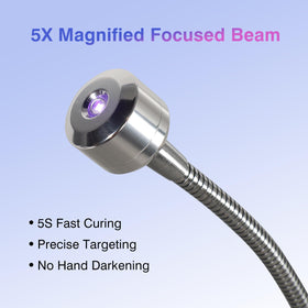 NailFace flexible gooseneck angled to cure nail from any direction benefit