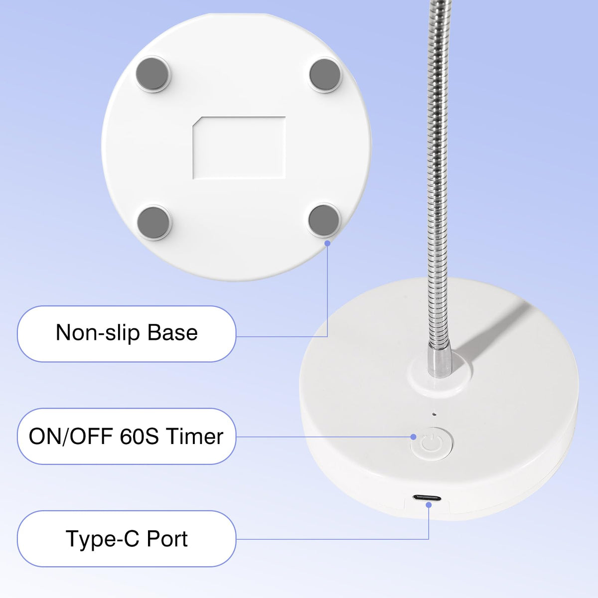 NailFace rechargeable lamp held in hand demonstrating portability and travel benefit