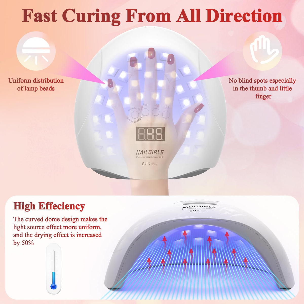 NAILGIRLS detachable magnetic tray removed to show roomy space for toes and pedicure use