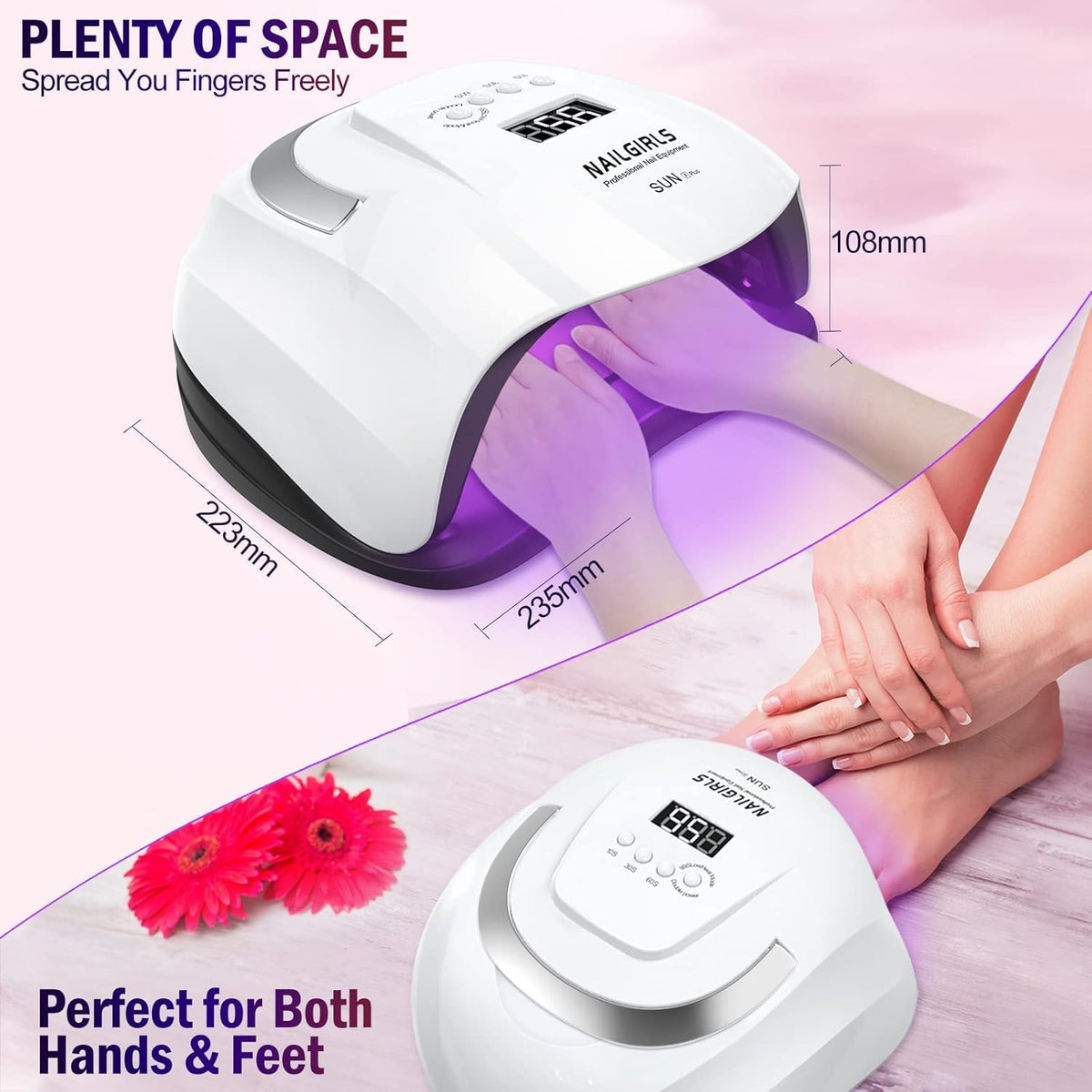 NAILGIRLS detachable tray removed to show extra space for pedicures
