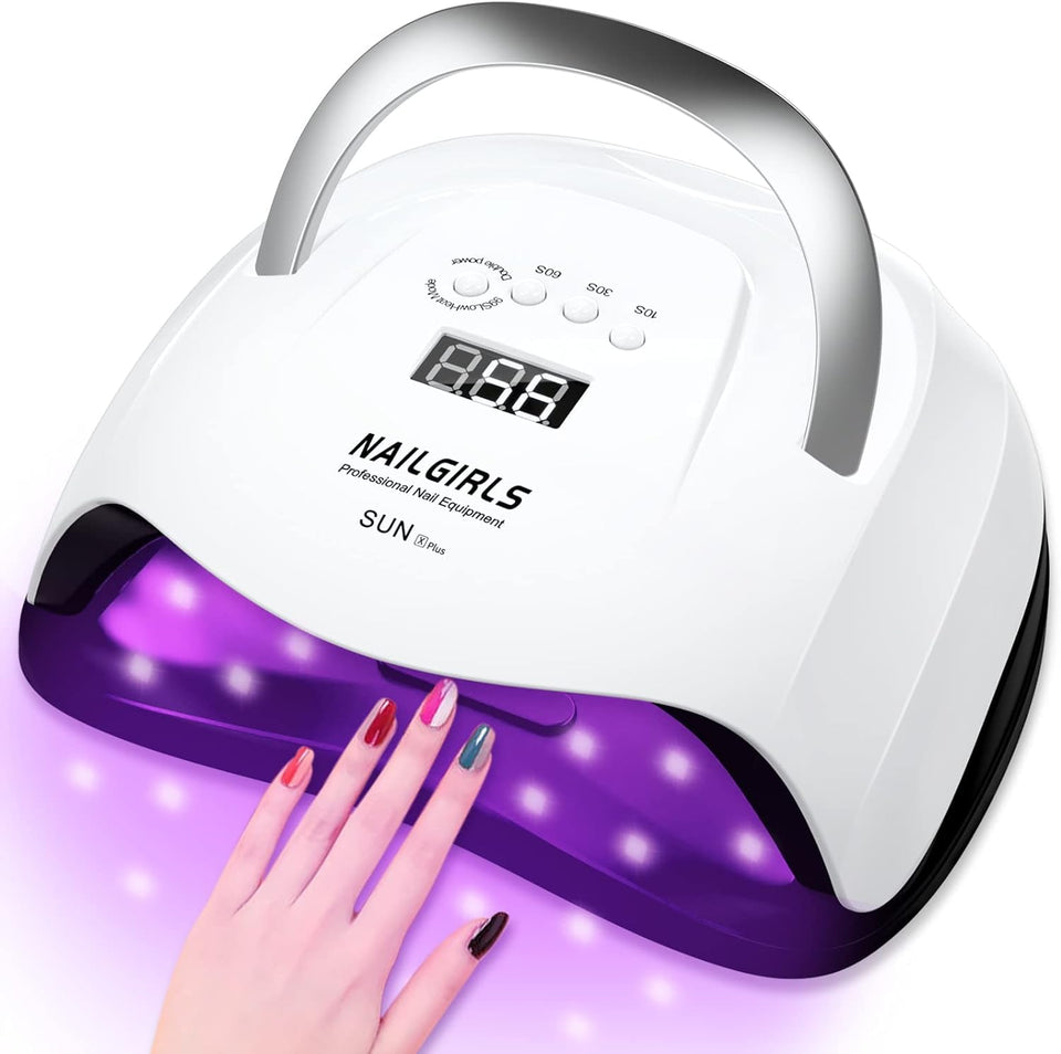 NAILGIRLS front view of lamp showing controls and LCD for quick setup