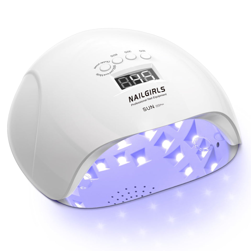 NAILGIRLS front view showing compact high-power lamp and open cradle for fast curing
