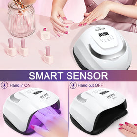 NAILGIRLS curing five fingernails simultaneously to save time