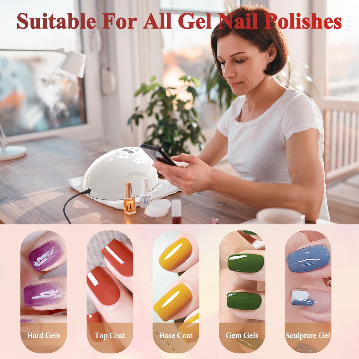NAILGIRLS product label and specifications close-up highlighting power and safety features