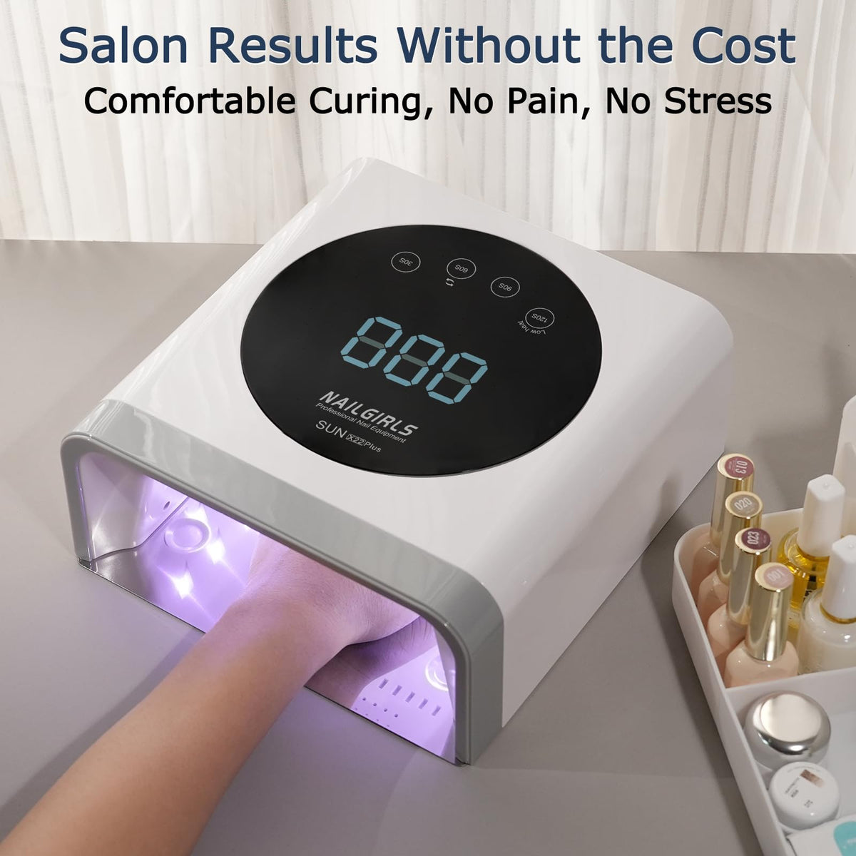 NAILGIRLS at-home manicure scene highlighting professional results in a home setting