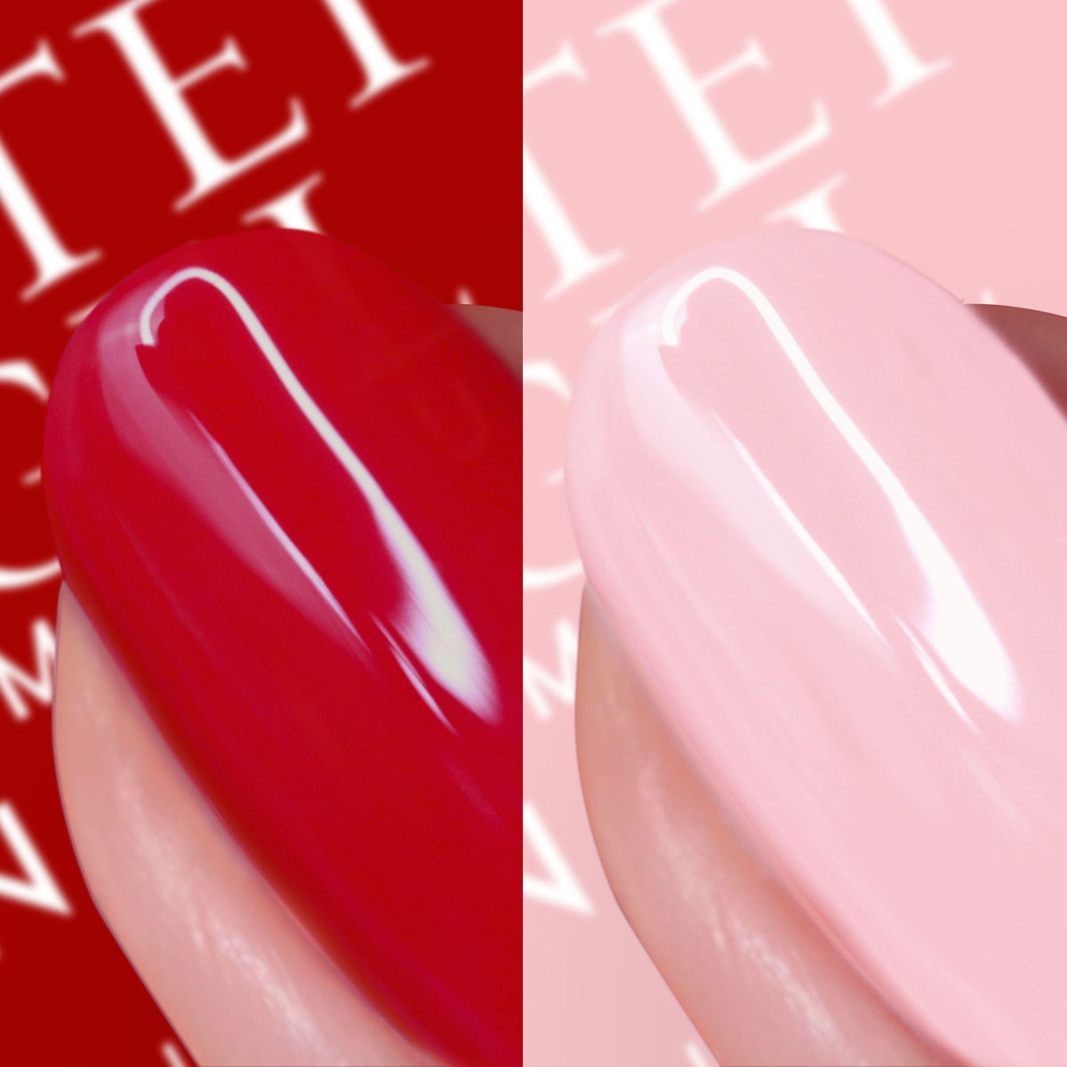 Nails Inc Kendall swatch on nail wheel showing bold lipstick shade finish